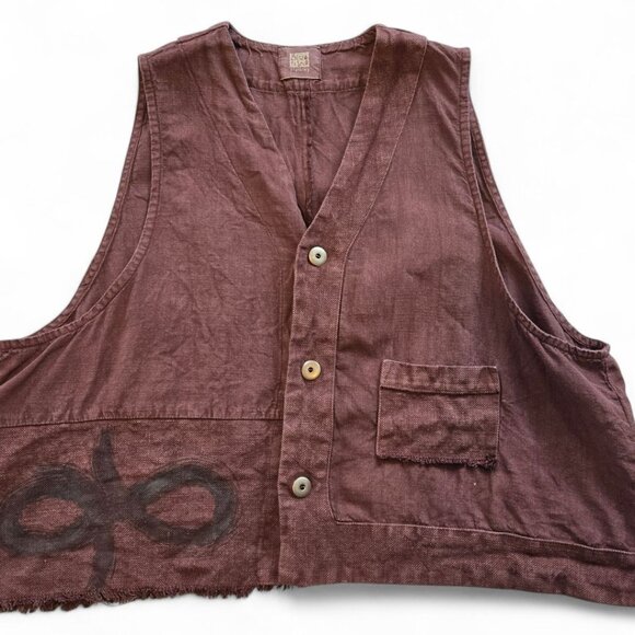Vintage Blue Fish Womens Hemp Poet Vest 2000 Collection Loam Purple One Size - Picture 2 of 16